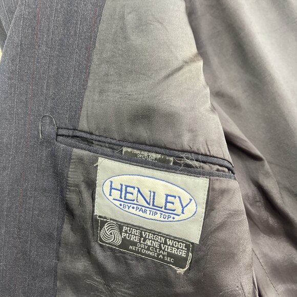 Henley Canada Blue Wool Double Breasted Suit Jacket Men’s 39R + 33W Pants Set - Picture 9 of 16